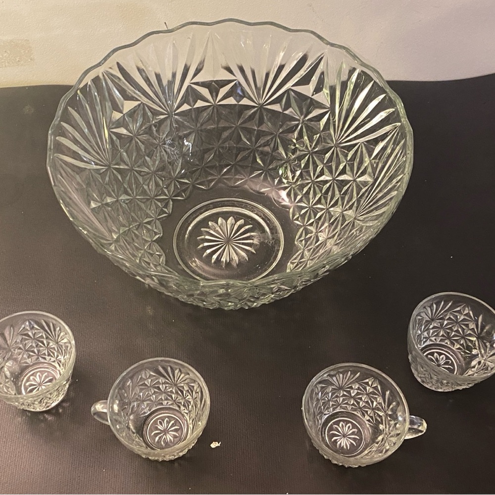 Crystal Punch Bowl Set